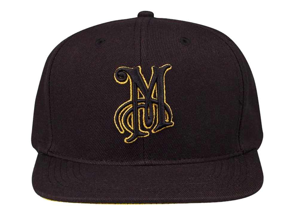 Meguiar's "M" Logo Snapback - černá kšiltovka snapka s vyšitým zlato-černým 3D logem "M"