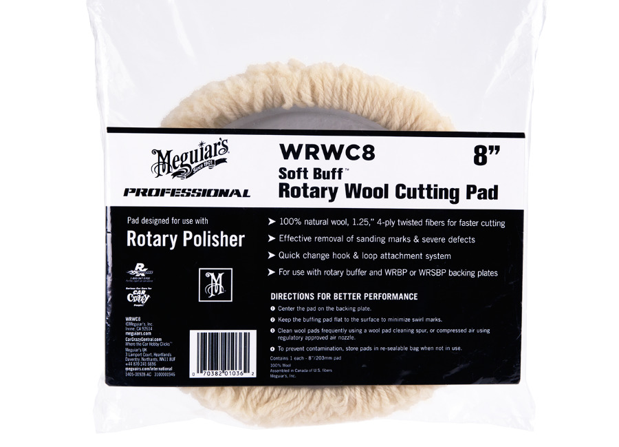 Meguiar's Soft Buff Rotary Wool Pad 8" / 200 mm - vlněný leštící kotouč určený pro rotační leštičku, 8"