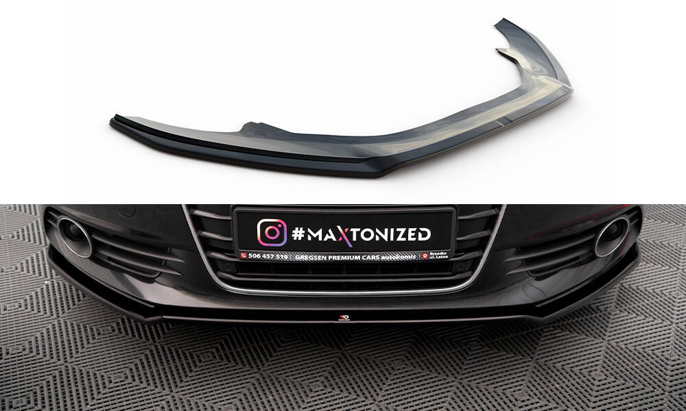 Maxton Design spoiler pod přední nárazník ver.1 pro Audi A6 C7, černý lesklý plast ABS
