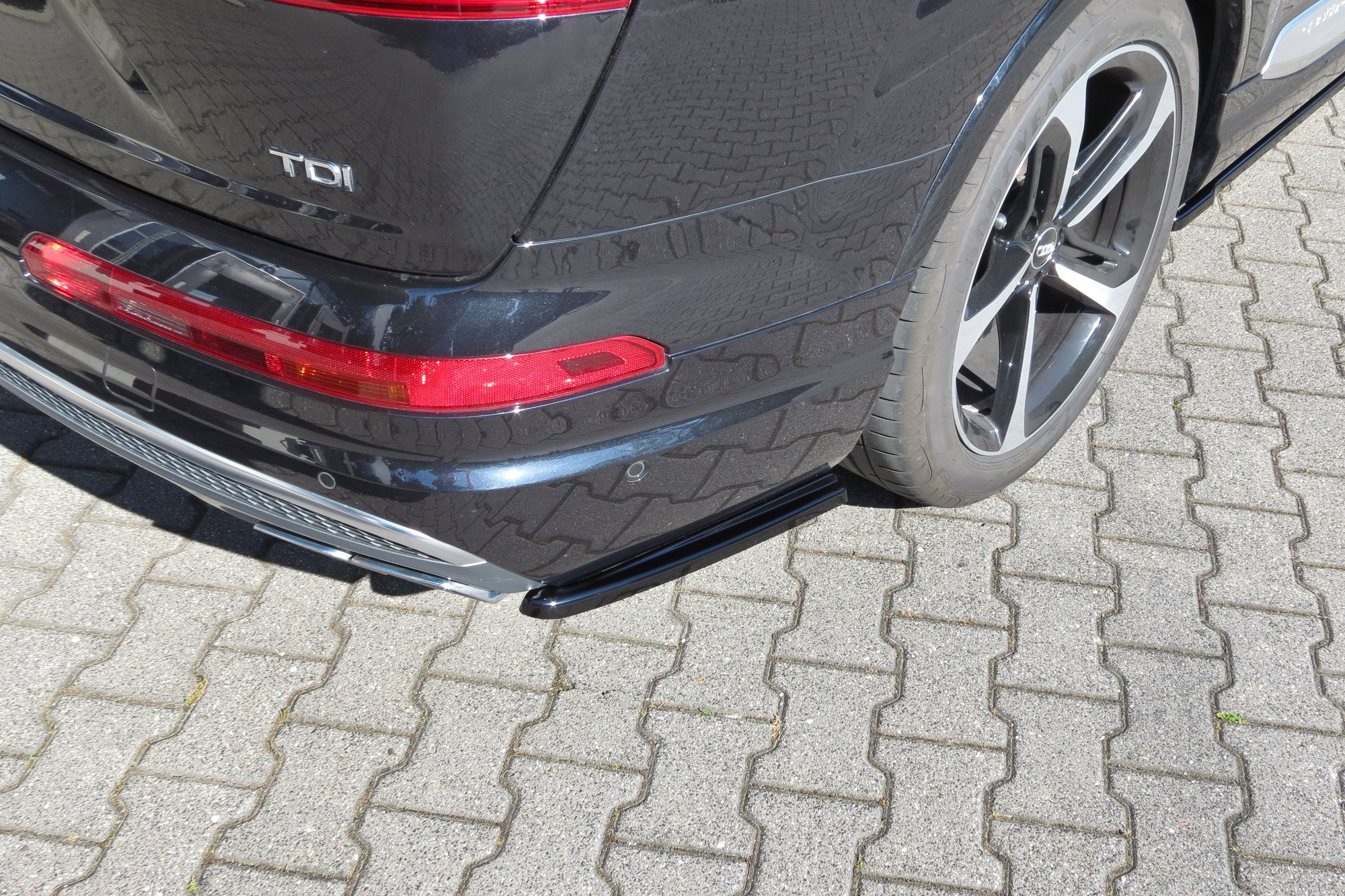 Maxton Design boční difuzory pod zadní nárazník pro Audi Q7 Mk2 S-Line, černý lesklý plast ABS