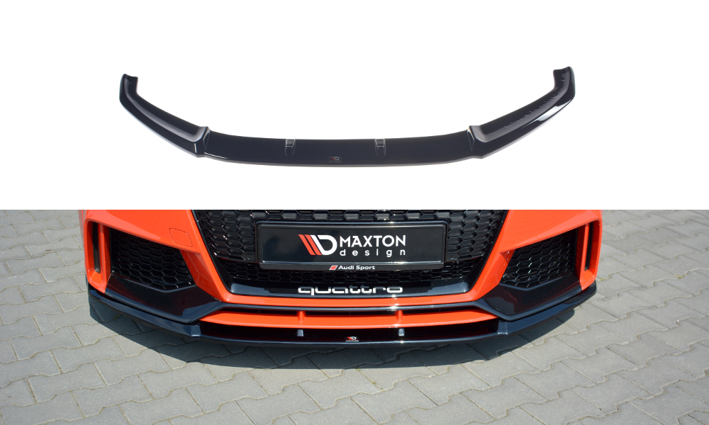 Maxton Design spoiler pod přední nárazník ver.2 pro Audi TT RS 8S, černý lesklý plast ABS
