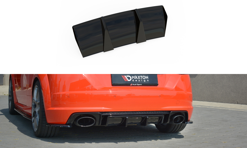 Maxton Design vložka zadního nárazníku pro Audi TT RS 8S, černý lesklý plast ABS