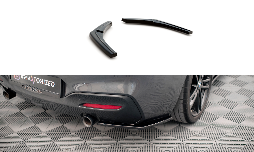 Maxton Design boční difuzory pod zadní nárazník pro BMW řada 1 F20- F21 Facelift, černý lesklý plast ABS