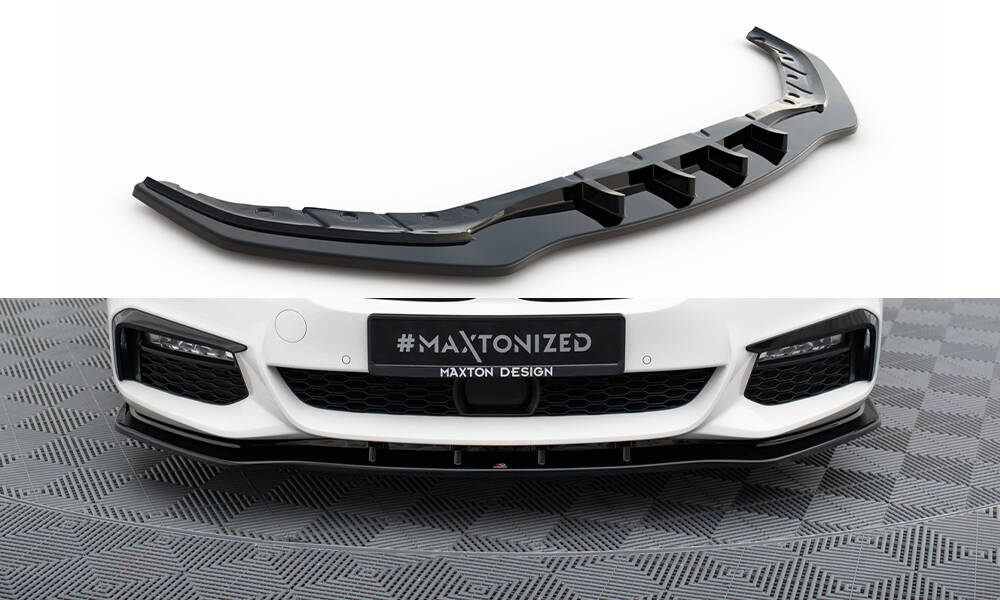 Maxton Design spoiler pod přední nárazník ver.1 pro BMW řada 5 G30, G31, černý lesklý plast ABS