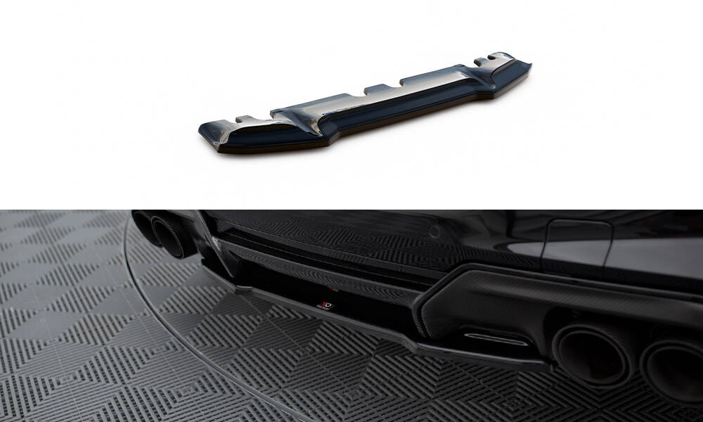 Maxton Design středový spoiler pod zadní nárazník pro BMW M8 Gran Coupe/F93, černý lesklý plast ABS
