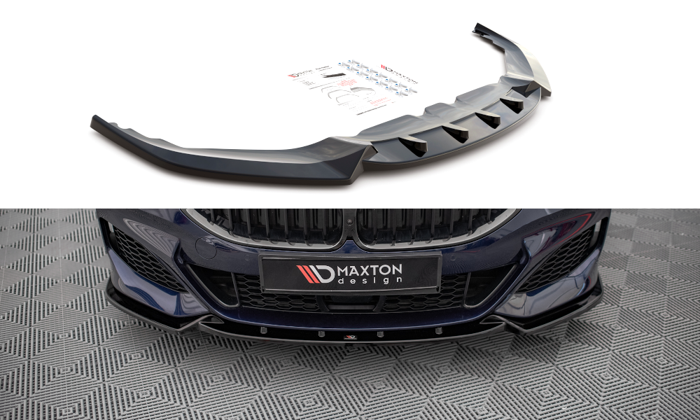 Maxton Design spoiler pod přední nárazník ver.3 pro BMW řada 8 Coupe/G15, černý lesklý plast ABS