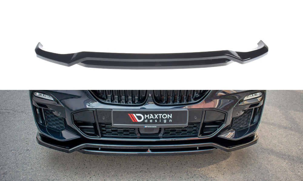 Fotografie Maxton Design spoiler pod přední nárazník pro BMW X5 G05, černý lesklý plast ABS, M-pack
