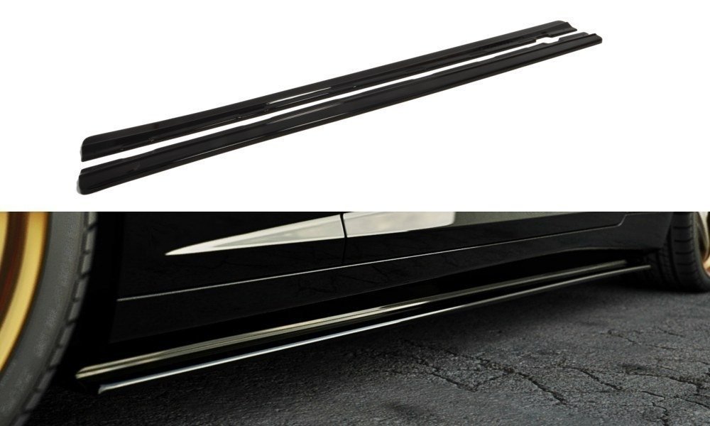 Maxton Design difuzory pod boční prahy pro Chevrolet Camaro 5/EU, černý lesklý plast ABS