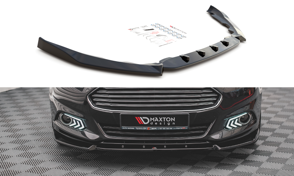 Maxton Design spoiler pod přední nárazník pro Ford Mondeo Mk5, černý lesklý plast ABS