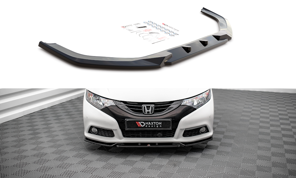 Maxton Design spoiler pod přední nárazník ver.2 pro Honda Civic Mk9, černý lesklý plast ABS