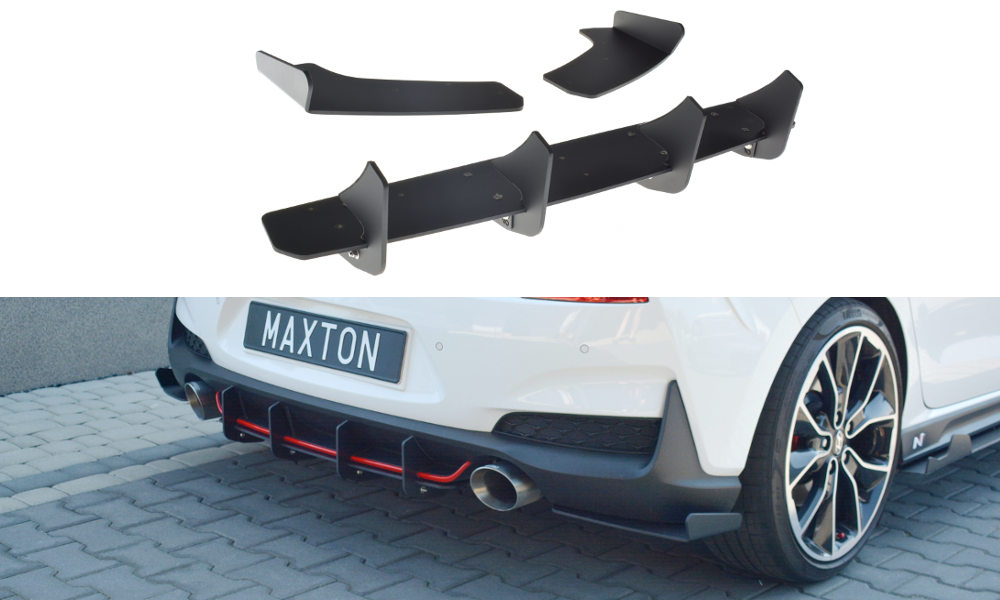 Maxton Design difuzor zadního nárazníku pro Hyundai i30 N Mk3, plast ABS bez povrchové úpravy