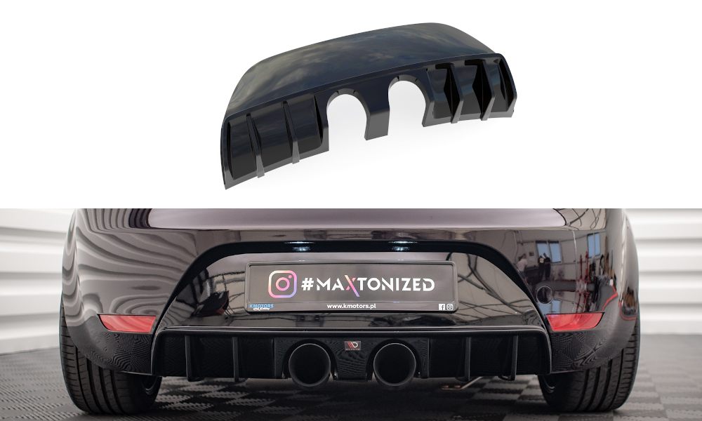 Maxton Design vložka zadního nárazníku pro Seat Leon Cupra Mk2, černý lesklý plast ABS