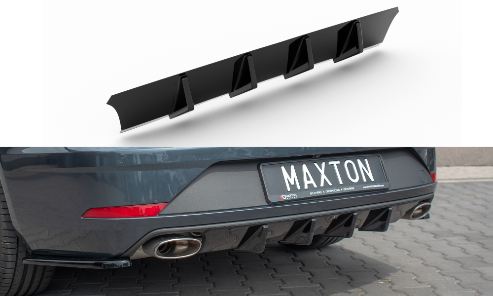 Maxton Design vložka zadního nárazníku pro Seat Leon Cupra Mk3 Facelift, carbon-Look, Combi