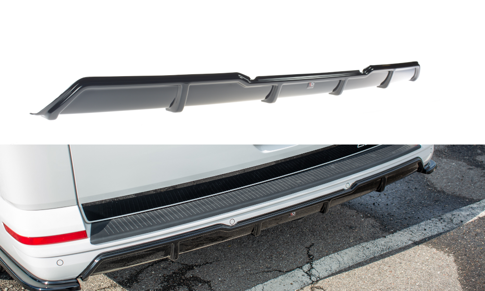 Fotografie Maxton Design vložka zadního nárazníku pro Volkswagen T6, černý lesklý plast ABS