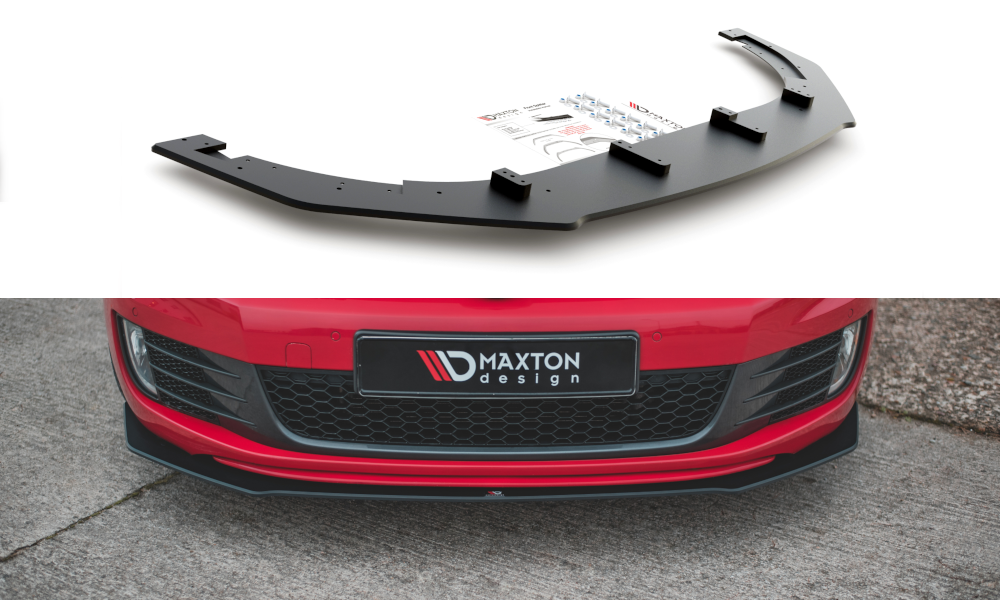 Fotografie Maxton Design "Racing durability" spoiler pod přední nárazník ver.3 pro Volkswagen Golf GTI Mk6, plast ABS bez povrchové úpravy