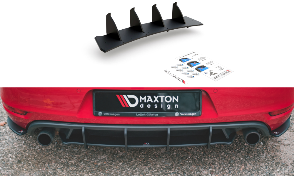 Maxton Design "Racing durability" zadní difuzor ver.2 pro Volkswagen Golf GTI Mk6, plast ABS bez povrchové úpravy