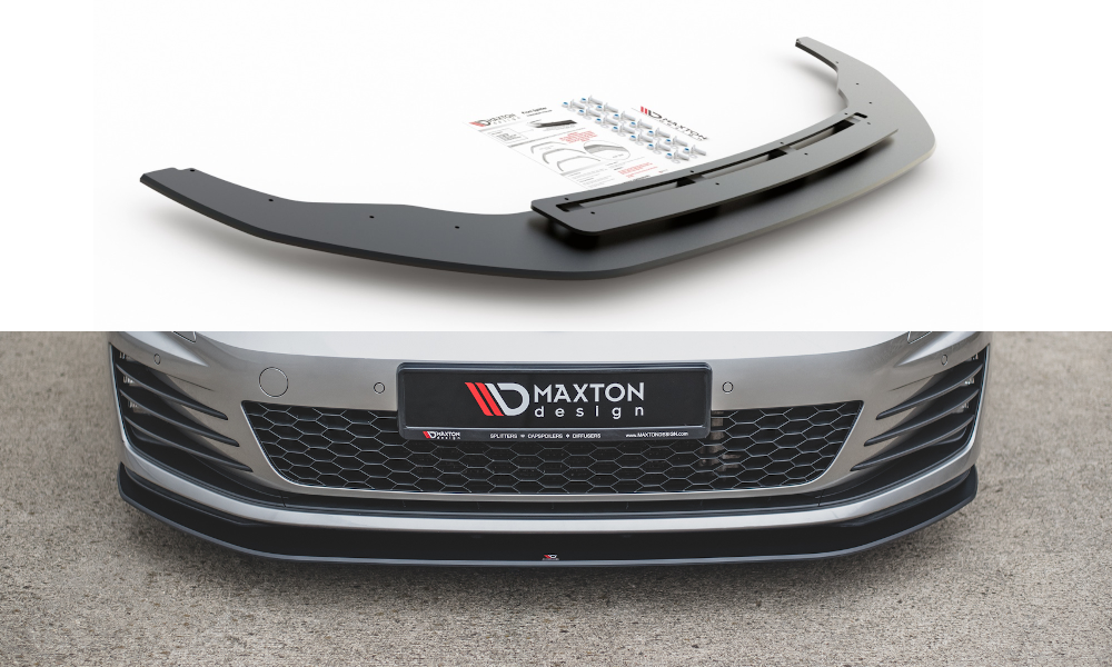 Fotografie Maxton Design "Racing durability" spoiler pod přední nárazník pro Volkswagen Golf GTI Mk7, plast ABS bez povrchové úpravy