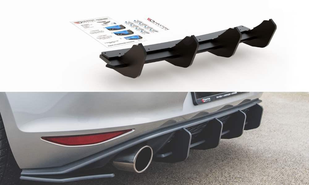 Maxton Design "Racing durability" zadní difuzor ver.2 pro Volkswagen Golf GTI Mk7, plast ABS bez povrchové úpravy