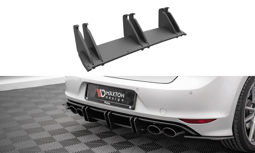 Maxton Design "Street Pro" difuzor zadního nárazníku pro Volkswagen Golf R Mk7, plast ABS bez povrchové úpravy