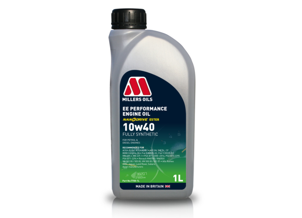 Plně syntetický motorový olej Millers Oils EE Performance 10W-40 1l s technologií NANODRIVE