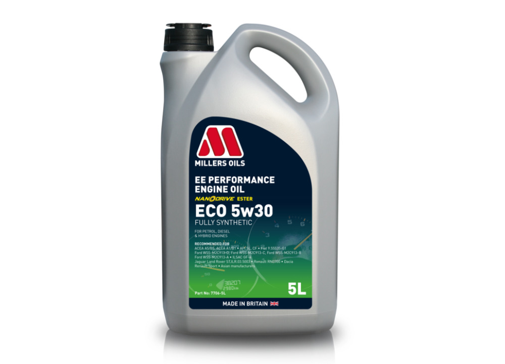 Plně syntetický motorový olej Millers Oils EE Performance ECO 5W-30 5l s technologií NANODRIVE
