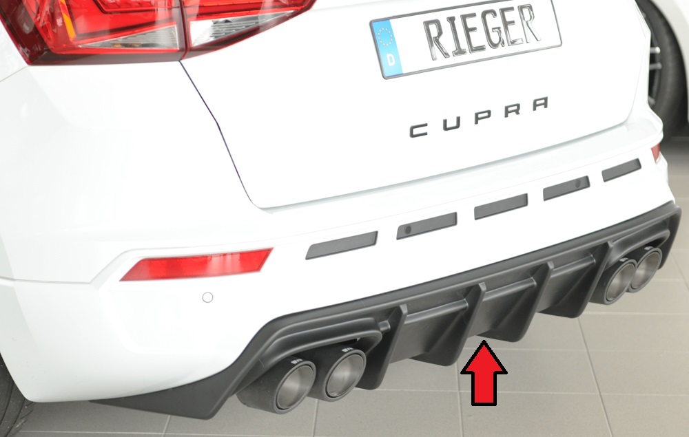 Rieger vložka zadního nárazníku (pro vozy s tažným zařízením) pro Seat Ateca Cupra 5FP, plast ABS bez povrchové úpravy