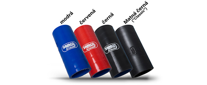 Dostupné barevné varianty silikonových hadic Samco Sport