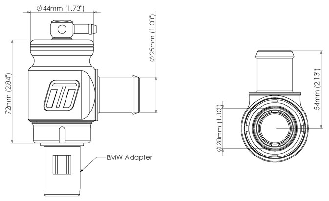 Rozměry ventilů (BOV) Turbosmart pro BMW N54
